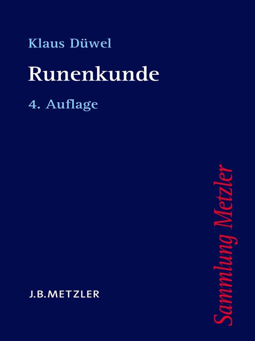 Title details for Runenkunde by Klaus Düwel - Available